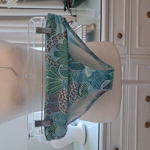 NWT Helen Jon Womens Classic Foldover Hipster Tropical Print Bikini‎ Bottom  SM